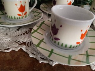Juego 6 Tazas Vintage Flores 90s