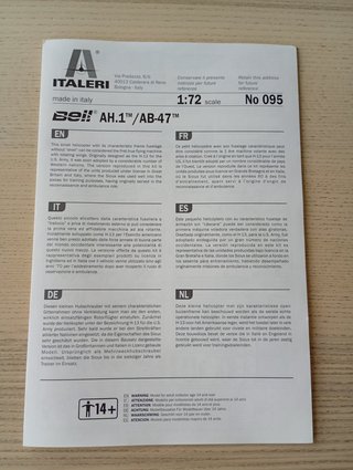 BELL AH-1 / AB-47 MAQUETA ITALERI 1/72
