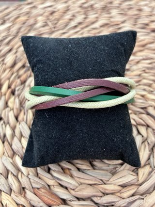 Bracciali in pelle marrone e nero da uomo