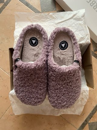 Pantofole Verbenas pelo riccio lilla Tg 37