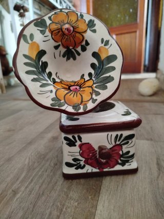 Caja decorativa gramófono floral