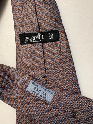 Lote 3 Cravatte Hermes Marrone e Blu