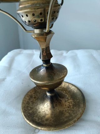 Lámpara Vintage Metal Envejecido Cristal Opalino