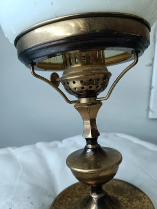 Lámpara Vintage Metal Envejecido Cristal Opalino