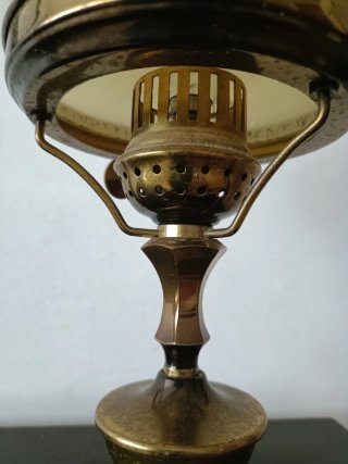 Lámpara Vintage Metal Envejecido Cristal Opalino