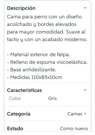 Cama para perro gris