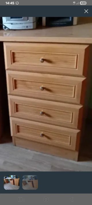 Cajonera  con 4 cajones madera