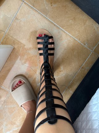 Sandalias gladiador negras