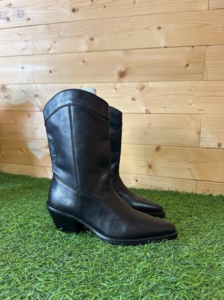 Botas cowboy Zara piel negras T.36