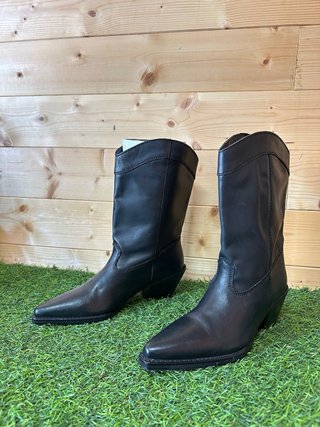 Botas cowboy Zara piel negras T.36