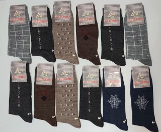 12 Pares Calcetines vestir lana invierno hombre