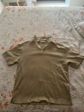 Polo Zara punto hombre beige talla M