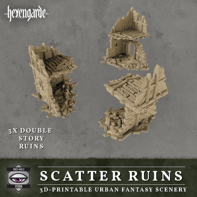 Hexengarde Double Story Scatter Ruins - Set de 3
