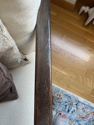 Butaca reclinable de tela y madera