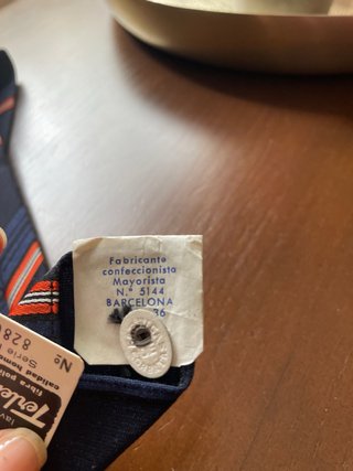Corbata Vintage Terlenka Rayas Azul Naranja