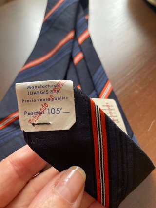 Corbata Vintage Terlenka Rayas Azul Naranja