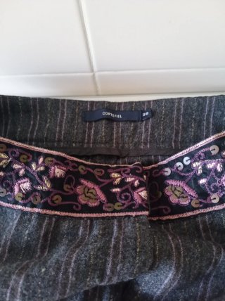 Pantalón lana rayas Cortefiel gris