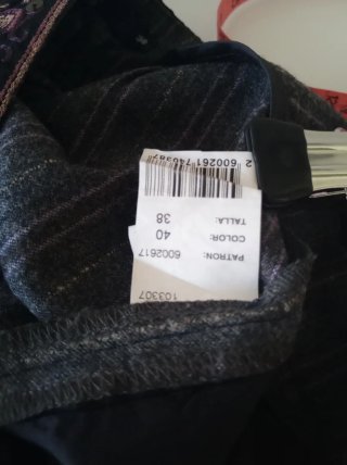 Pantalón lana rayas Cortefiel gris
