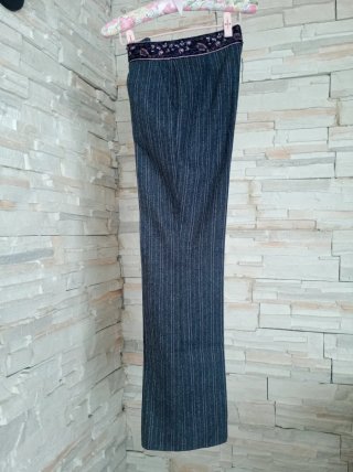Pantalón lana rayas Cortefiel gris