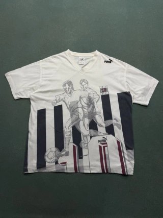 Puma Street Soccer 10 Football T-Shirt White Graphic Retro Vintage 90s Style Unisex 106