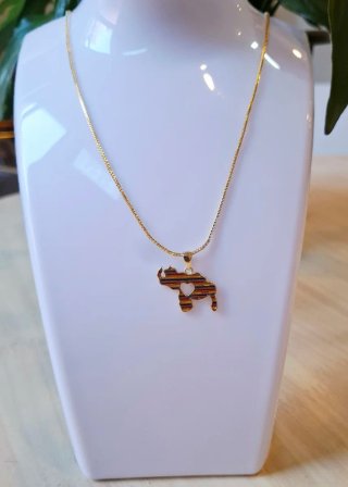 Collar Dama VenezuelaCorazón Rayas Oro