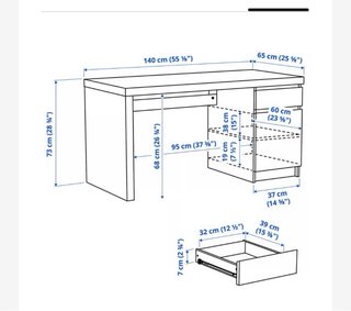 Escritorio IKEA MALM 140x65 Blanco