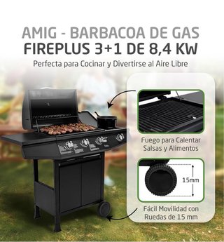 Barbacoa XXL de  gas casi a estrenar con funda