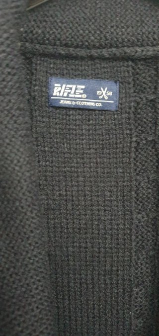 Cardigan Rifle Jeans Uomo L Blu Maglione