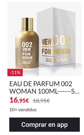 Perfume Chatler Eau de Parfum 002 Woman 100ml