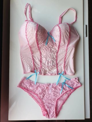 Conjunto Y2K Fiorucci Bustier + Braga Rosa