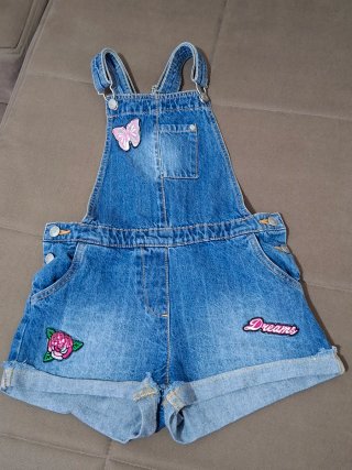 Salopette corta bambina età 9 10 anni con maglia