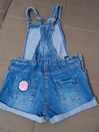 Salopette corta bambina età 9 10 anni con maglia