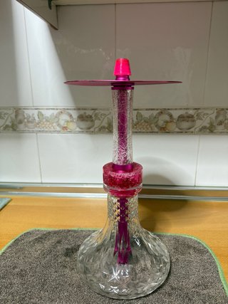 Jarrón Rosa y Transparente