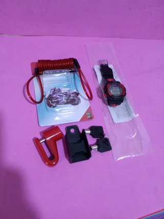 Candado moto/patín + Reloj cronómetro