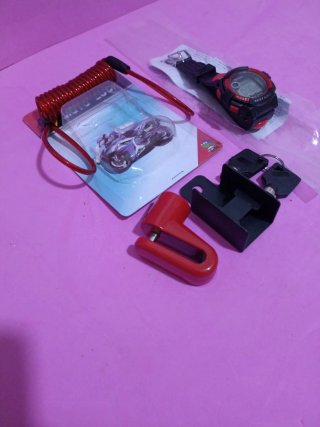 Candado moto/patín + Reloj cronómetro