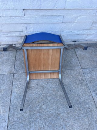 Sedia bambini legno e metallo blu