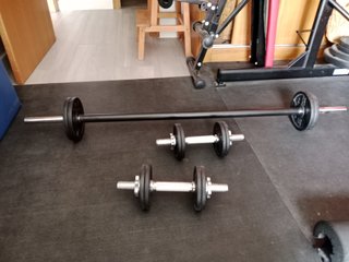 Barra Bodypump y Mancuernas