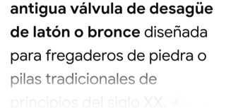 Válvula desagüe antigua metal