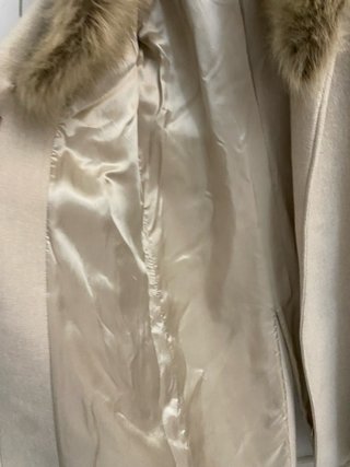 Abrigo Zara Lana Manteco Beige Talla M