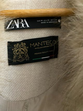 Abrigo Zara Lana Manteco Beige Talla M