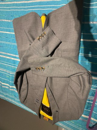 Americana Zara Man Gris Forro Amarillo