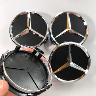 TAPABUJES MERCEDES 75mm NEGROS - EMBLEMAS MERCEDES