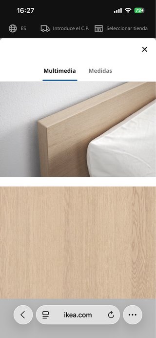 Cama Matrimonio 160x200cm Madera Haya