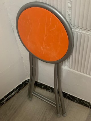 Taburete Plegable Naranja Metal
