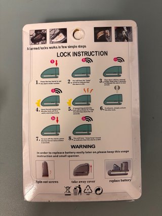Candado Alarma KuKirin para Patinete. Sin estrenar