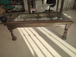 Mesa de centro madera y cristal