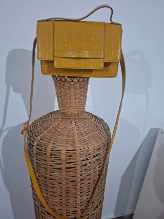 Bolso amarillo efecto piel cocodrilo