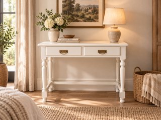 Mesita / consola blanca con cajones