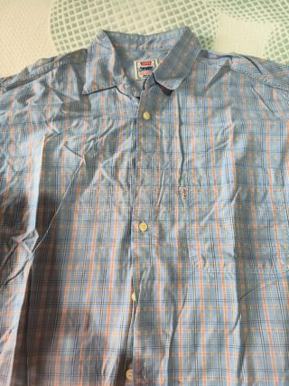 Camisa Levi's cuadros azul y naranja