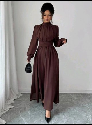 Vestido marrón elegante mujer nuevo